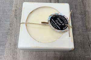 White Wooden Cheese Mold Hand Poured Wooden Wick Soy Wax Candle