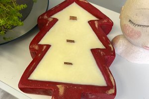 Vanilla Cream Christmas Tree Dough Bowl Wood Wick Soy Wax Candle