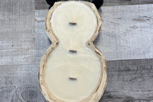 Vanilla Cream Snowman Dough Bowl Wood Wick Coconut Soy Wax Candle