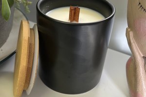 12oz Lava Ceramic Hand Poured Wooden X Wick Coconut Soy Wax Candle