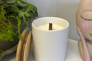 12oz Lava Ceramic Hand Poured Wooden X Wick Coconut Soy Wax Candle