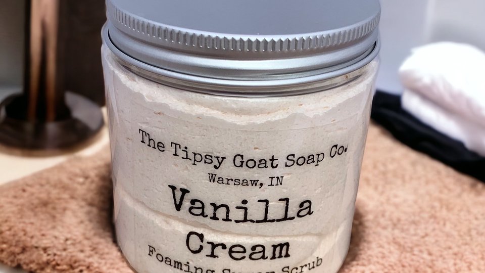 Vanilla Cream Foaming Sugar Scrub | Sugar Whipped Soap