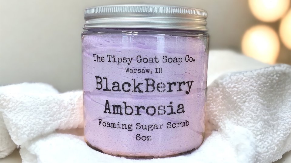 BlackBerry Ambrosia Foaming Sugar Scrub | Sugar Whipped Soap