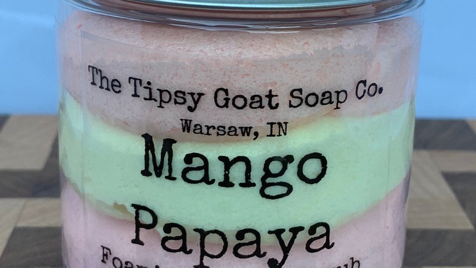 Mango Papaya Foaming Sugar Scrub | Sugar Whipped Soap