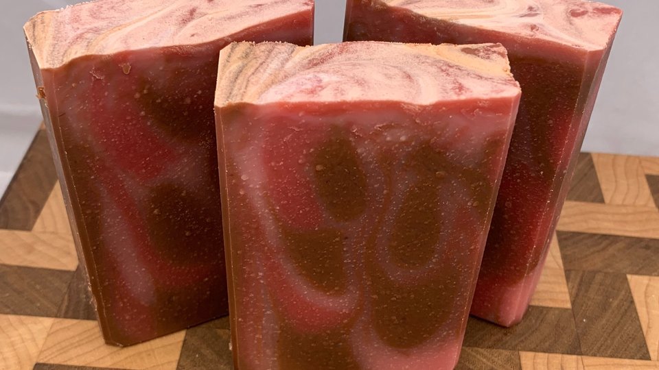 Cherry Almond Cold Process Soap made with Goat Milk
