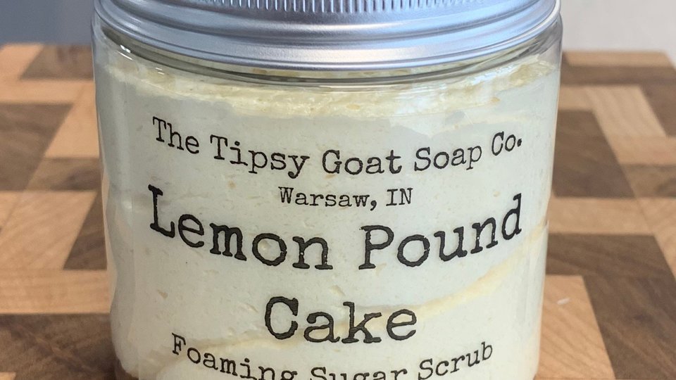 Lemon Pound Cake Foaming Sugar Scrub | Sugar Whipped Soap