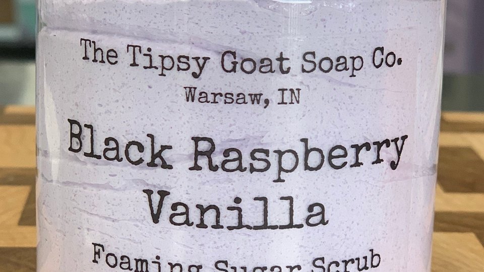 Black Raspberry Vanilla Foaming Sugar Scrub | Sugar Whipped Soap