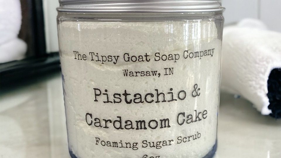 Pistachio & Cardamom Cake Foaming Sugar Scrub | Sugar Whipped Soap