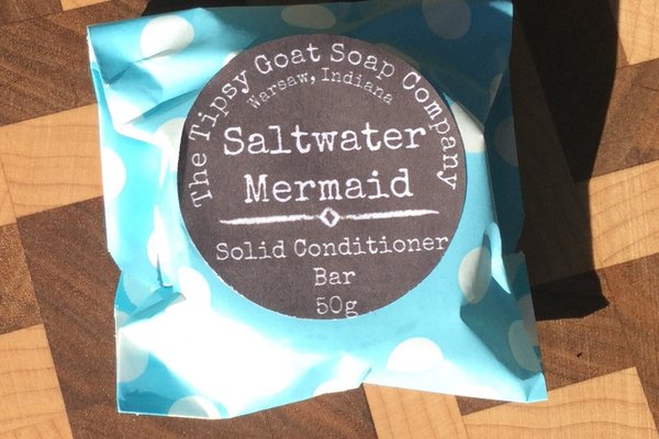 Saltwater Mermaid Solid Hair Conditioner Bar with Argan Oil, Mango Butter, Tucuma Butter, and Silk Protein