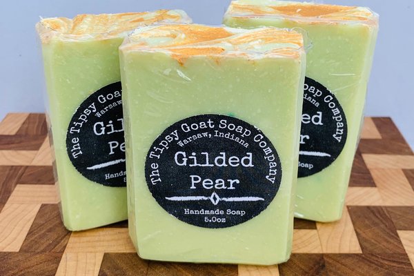 Gilded Pear Handmade Cold Process Soap made with Goat Milk