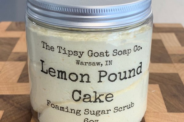 Lemon Pound Cake Foaming Sugar Scrub | Sugar Whipped Soap