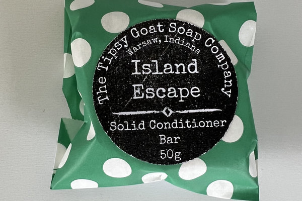 Island Escape Solid Hair Conditioner Bar with Argan Oil, Mango Butter, Tucuma Butter, and Silk Protein