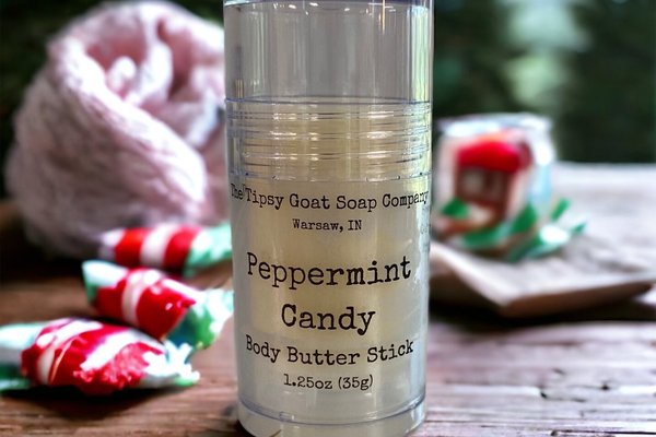 Peppermint Candy Body Butter Stick | Solid Lotion Stick